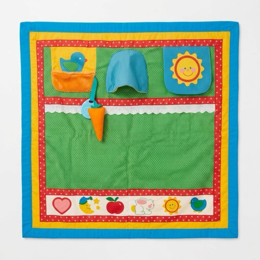 Vintage Playskool Fold' N Go Activity Quilt Baby Play Mat Activity Pre-Owned